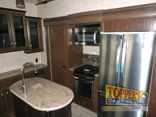 new 2017 Forest River Sandpiper 377FLIK Fifth Wheel Kitchen